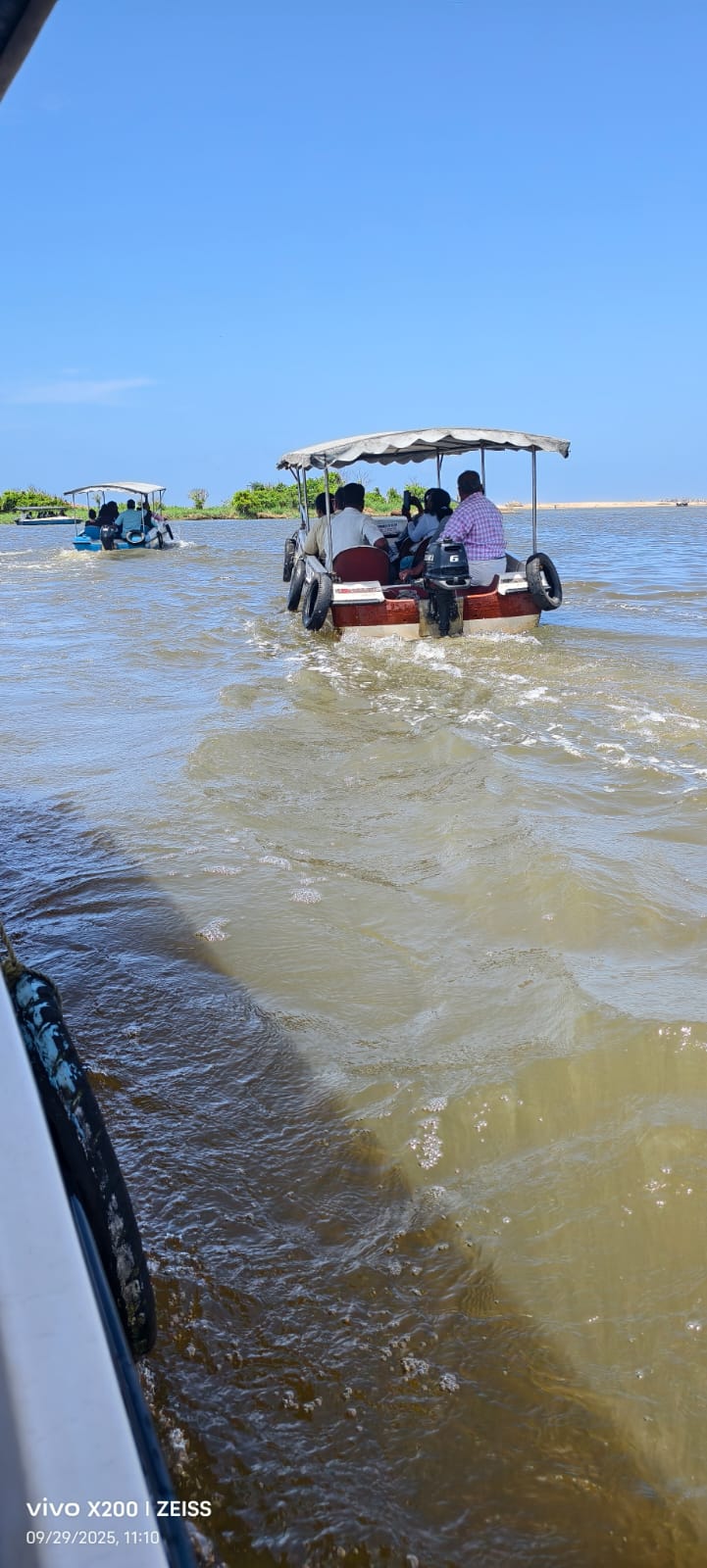 Boats out on the open backwater